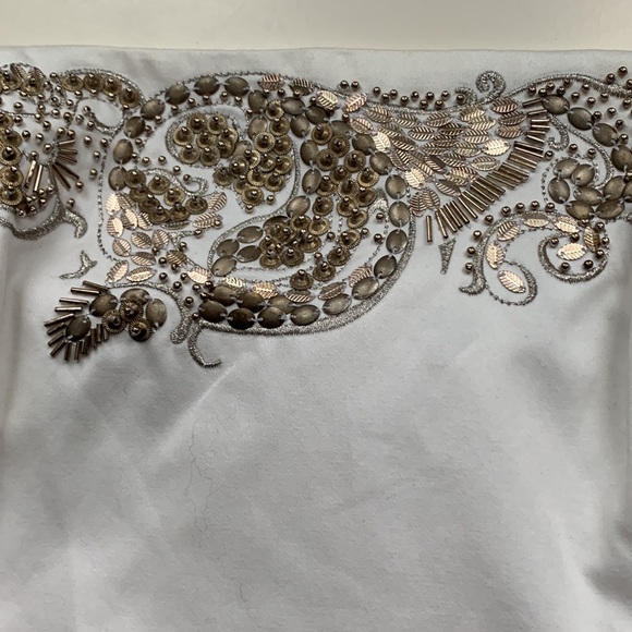 NWT 🤍🤎White House Black Market WHBM Floral Sequin Embellished Bustier Crop Top - Picture 2 of 16